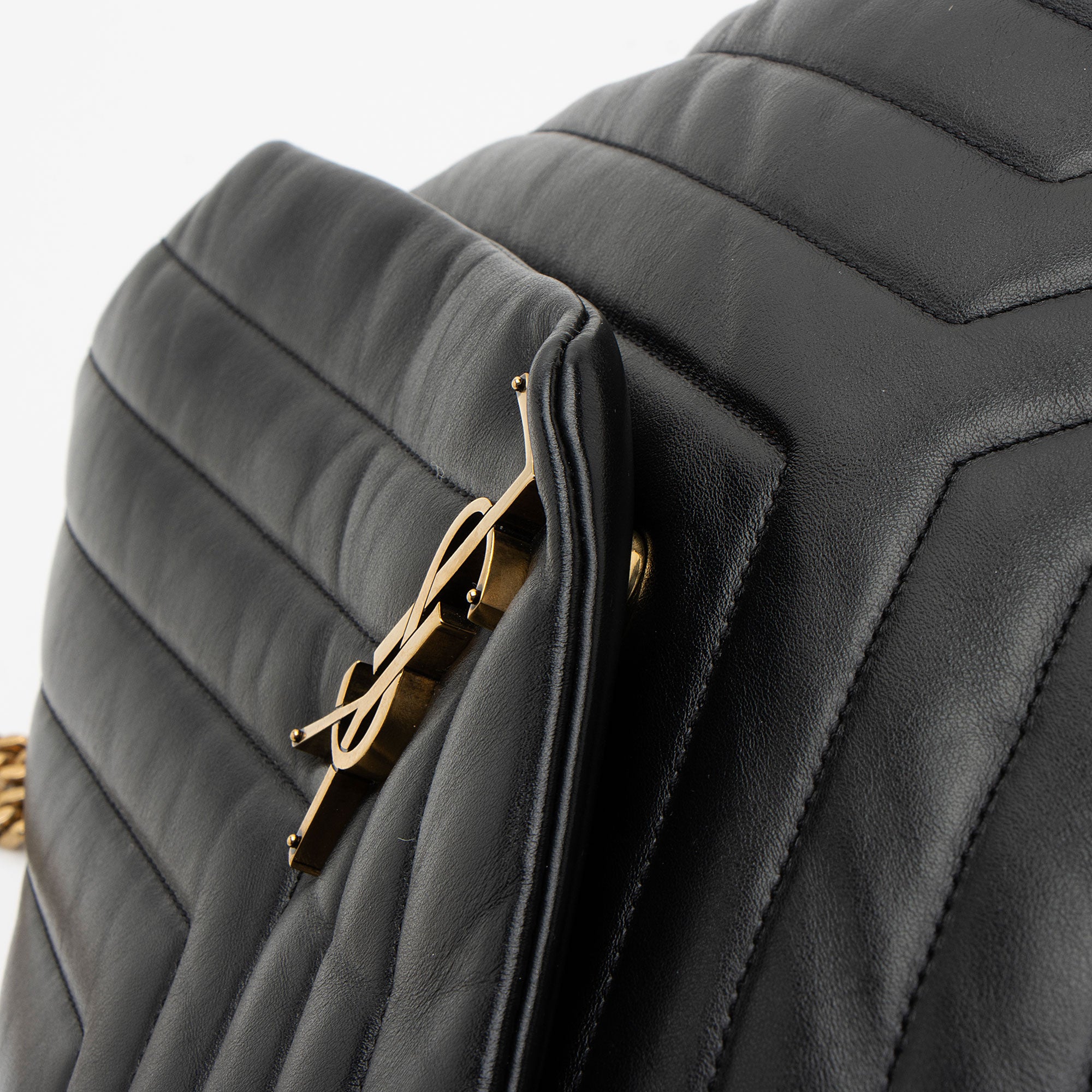 Saint Laurent Matelasse Calfskin Monogram LouLou Chain Large Shoulder Bag