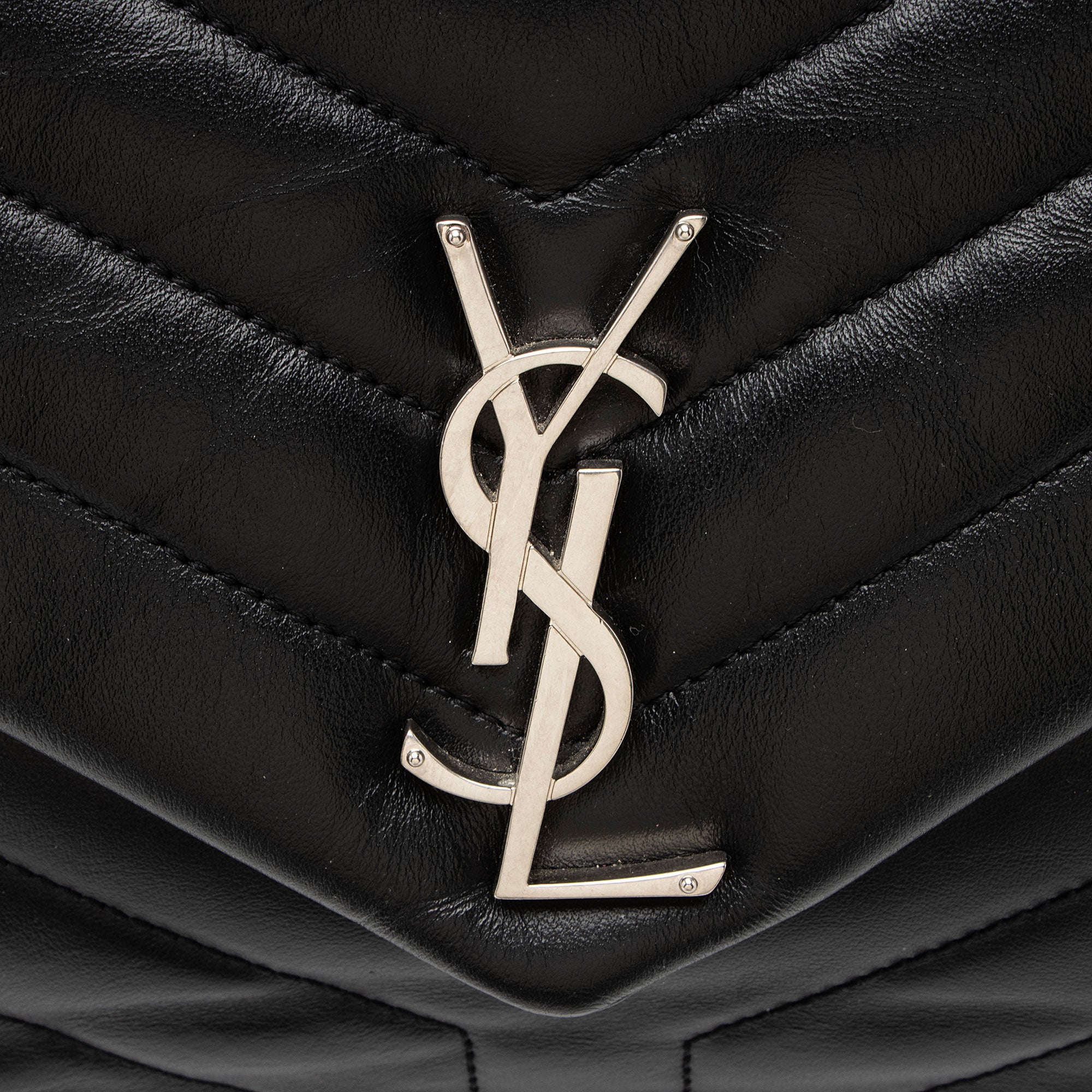 Saint Laurent Matelasse Calfskin Monogram LouLou Chain Large Shoulder Bag