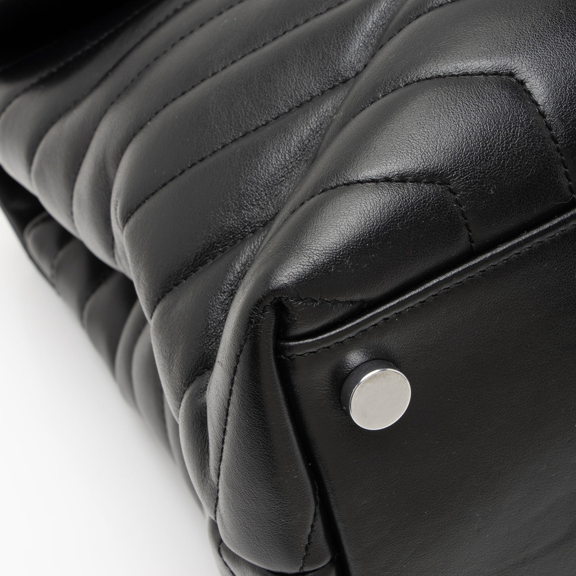 Saint Laurent Matelasse Calfskin Monogram LouLou Chain Large Shoulder Bag