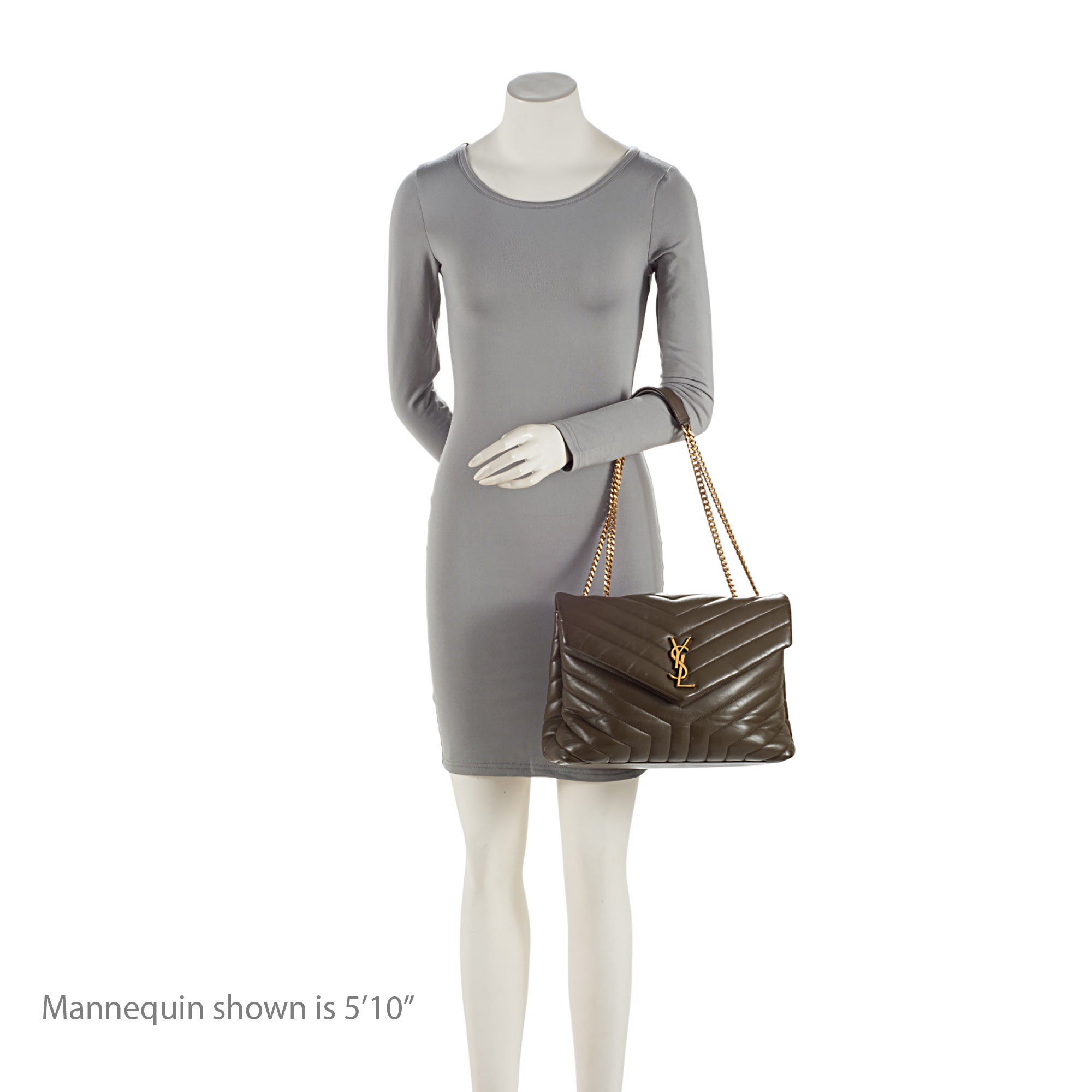 Saint Laurent Matelasse Calfskin Monogram LouLou Chain Medium Shoulder Bag (SHF-Tz5A5L)