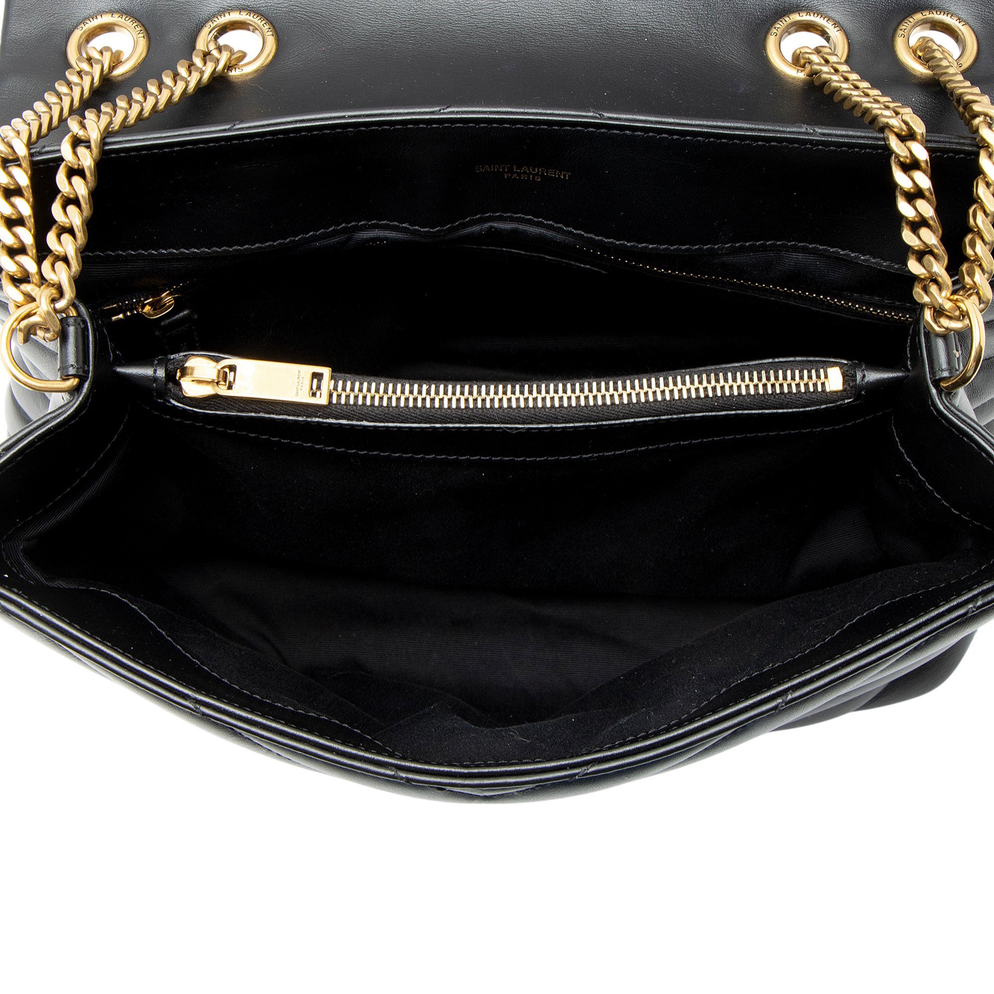 Saint Laurent Matelasse Calfskin Monogram LouLou Chain Medium Shoulder Bag