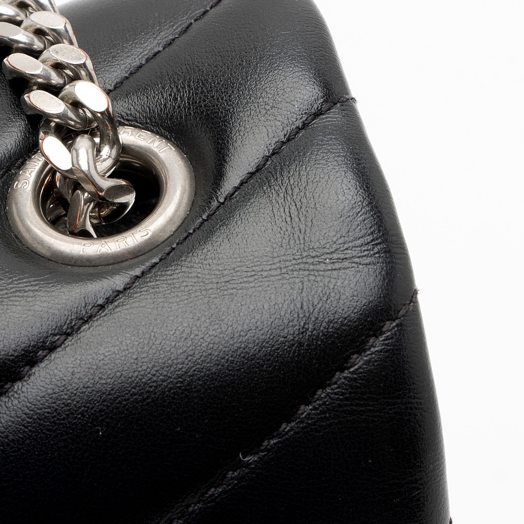 Saint Laurent Matelasse Calfskin Monogram LouLou Chain Medium Shoulder Bag