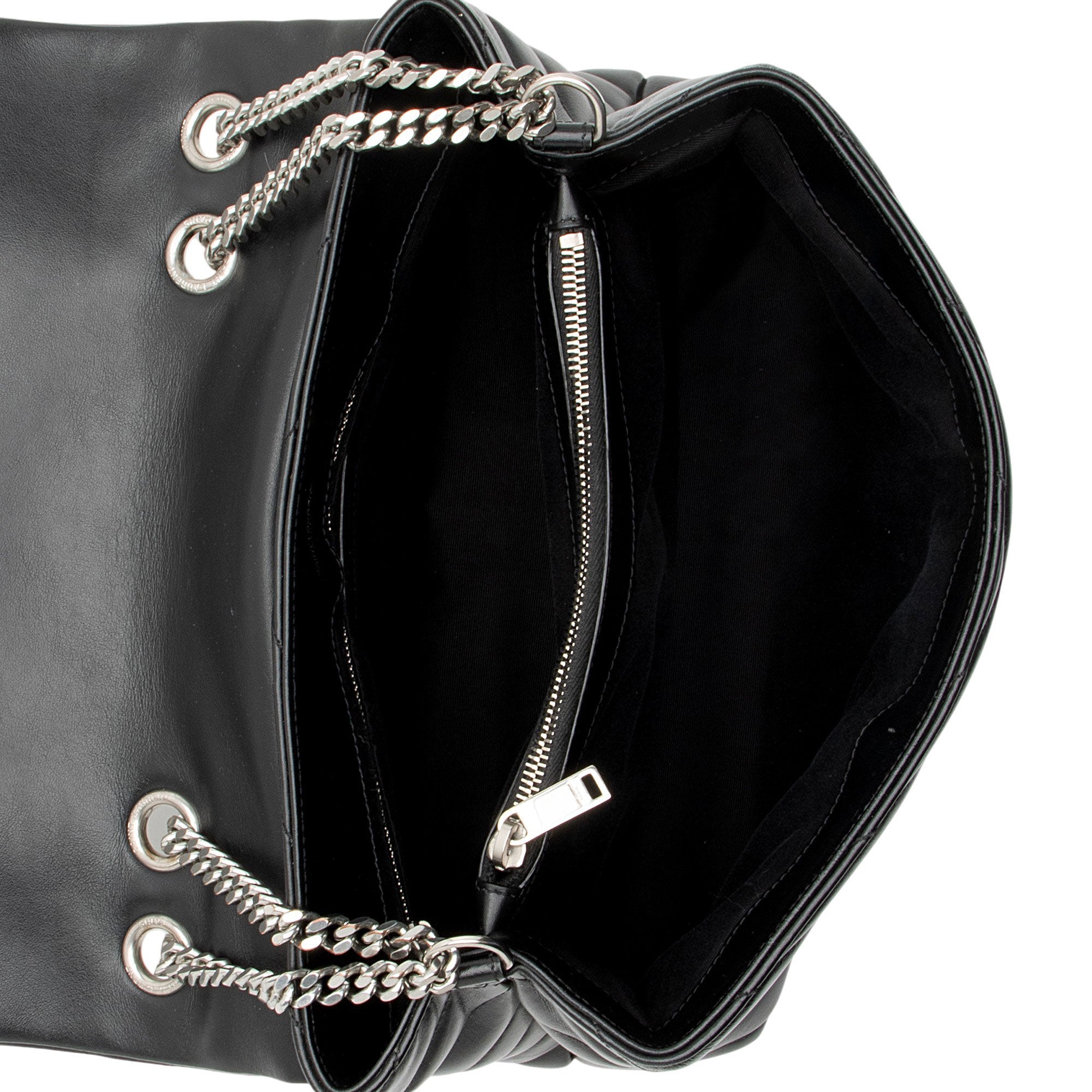Saint Laurent Matelasse Calfskin Monogram LouLou Chain Medium Shoulder Bag