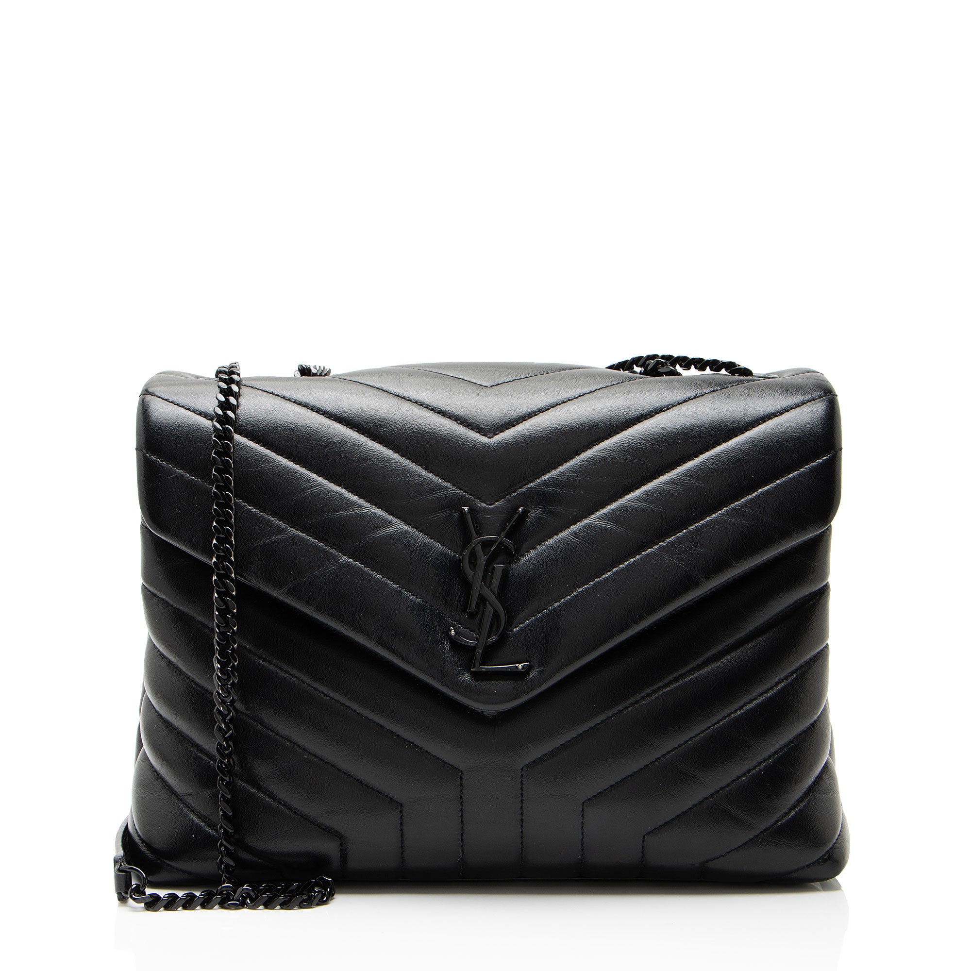 Saint Laurent Matelasse Calfskin Monogram LouLou Chain Medium Shoulder