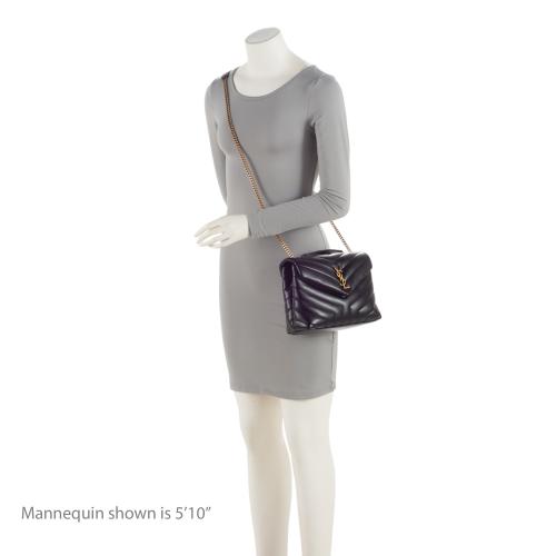 Saint Laurent Matelasse Calfskin Monogram LouLou Chain Small Crossbody (SHF-8o8aXB)