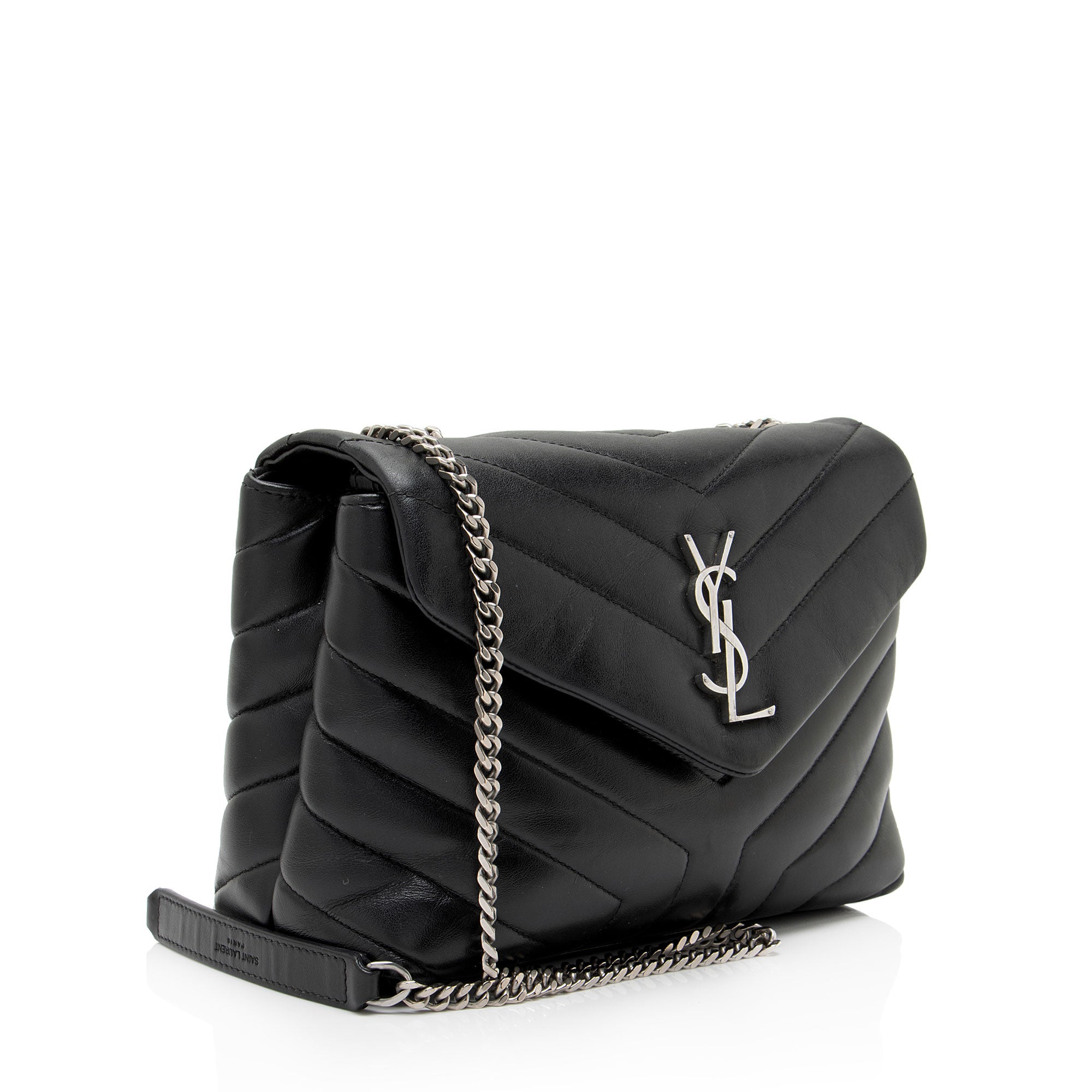 Saint Laurent Matelasse Calfskin Monogram LouLou Chain Small Crossbody