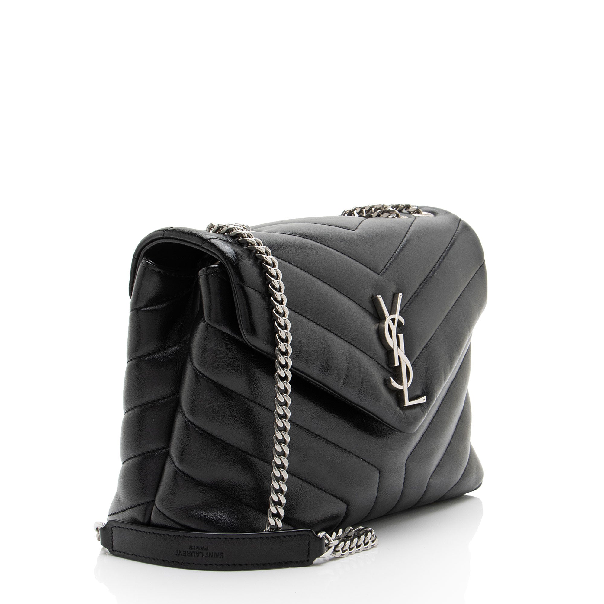 Saint Laurent Matelasse Calfskin Monogram LouLou Chain Small Crossbody