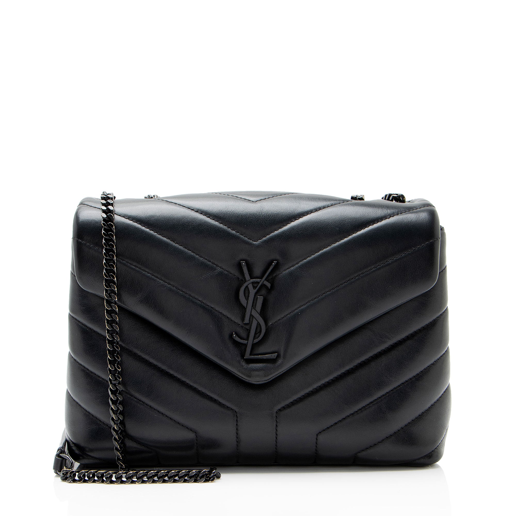 Saint Laurent Matelasse Calfskin Monogram LouLou Chain Small Shoulder Bag