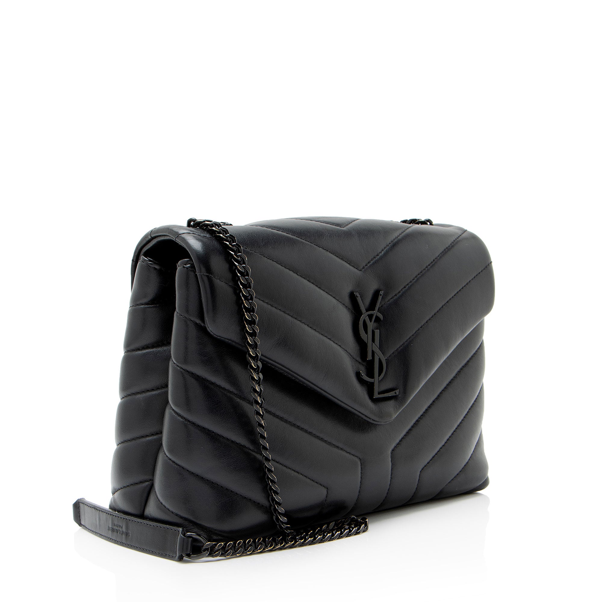 Saint Laurent Matelasse Calfskin Monogram LouLou Chain Small Shoulder Bag