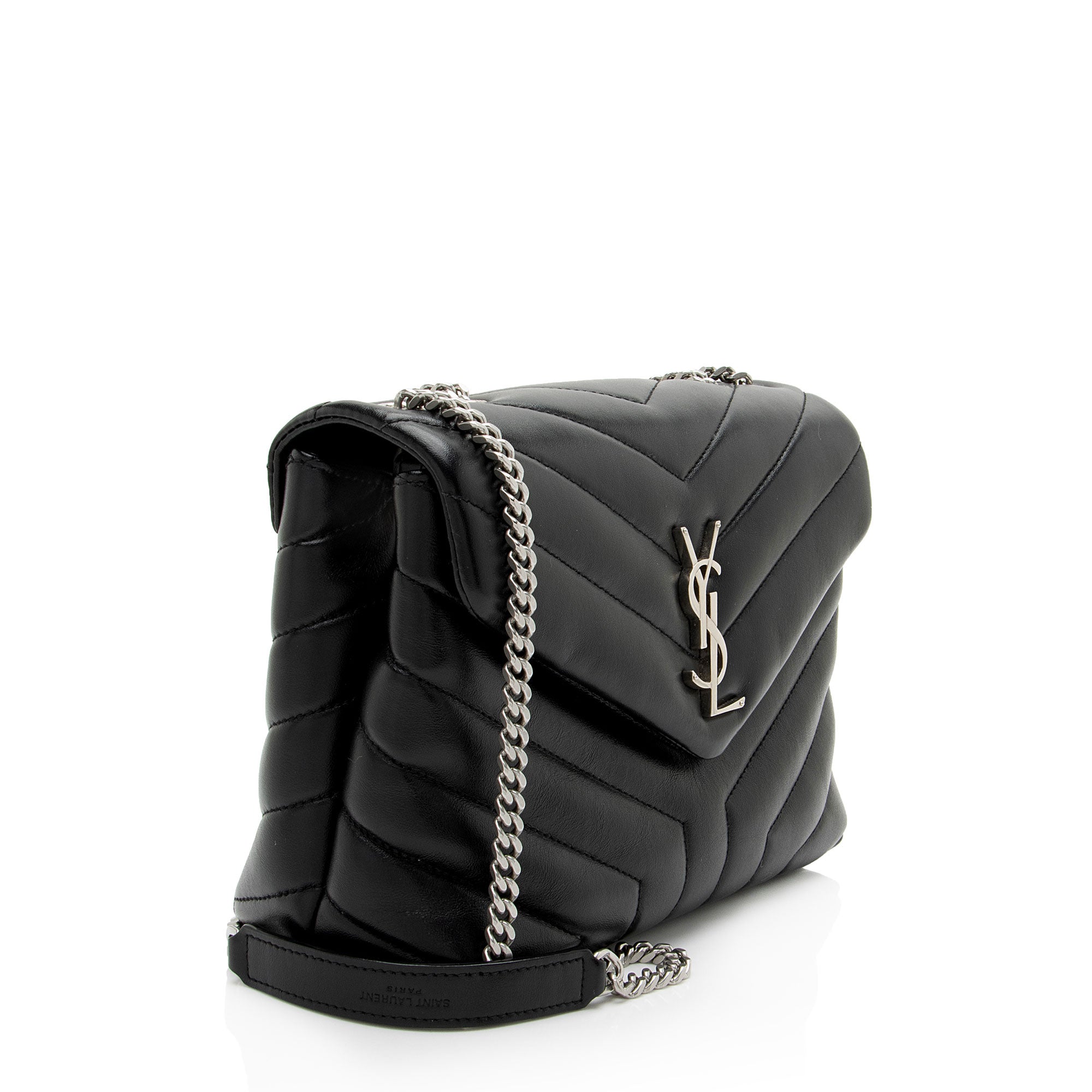 Saint Laurent Matelasse Calfskin Monogram LouLou Chain Small Shoulder Bag