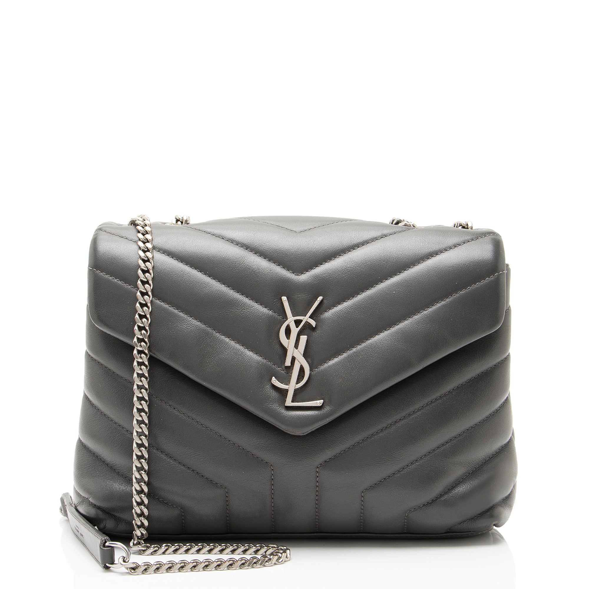 Saint Laurent Matelasse Calfskin Monogram LouLou Chain Small Shoulder Bag
