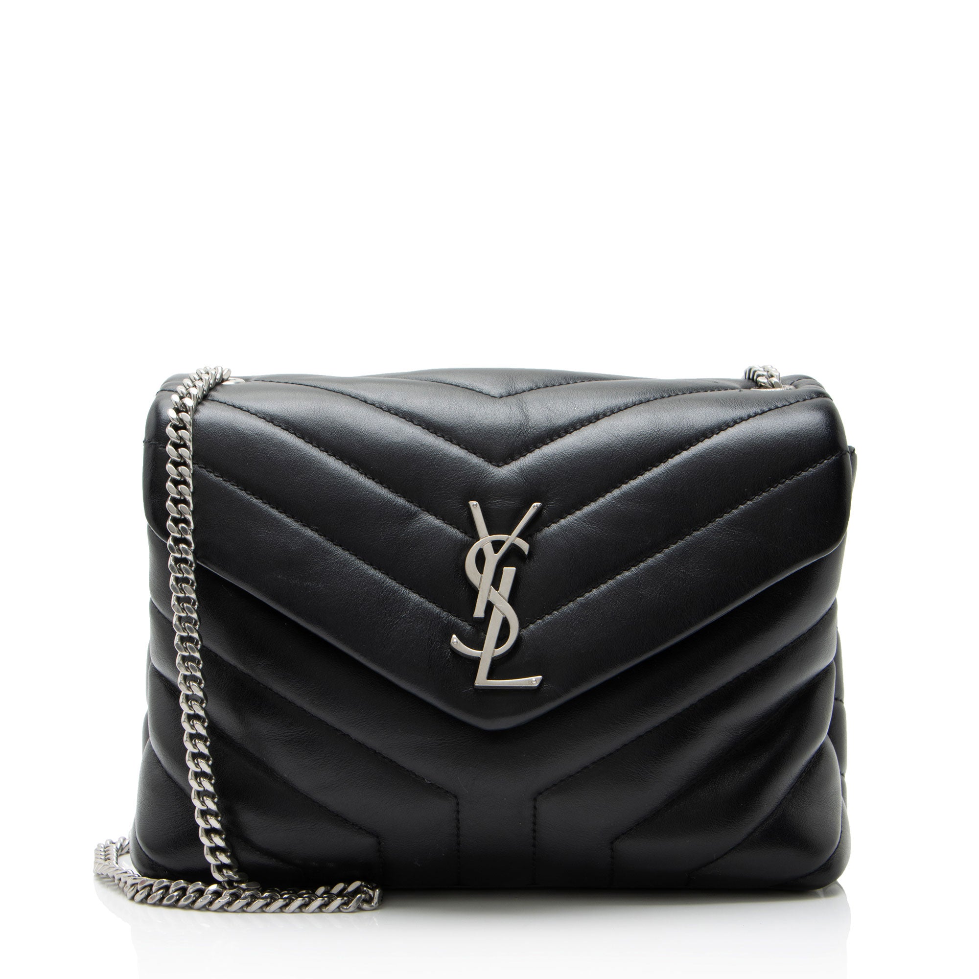 Saint Laurent Matelasse Calfskin Monogram LouLou Chain Small Shoulder Bag