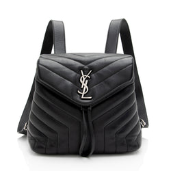 Saint Laurent Medium Loulou Monogram Backpack in Black