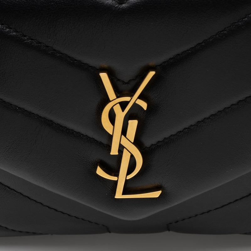 Saint laurent calfskin matelasse toy loulou crossbody bag black outlet