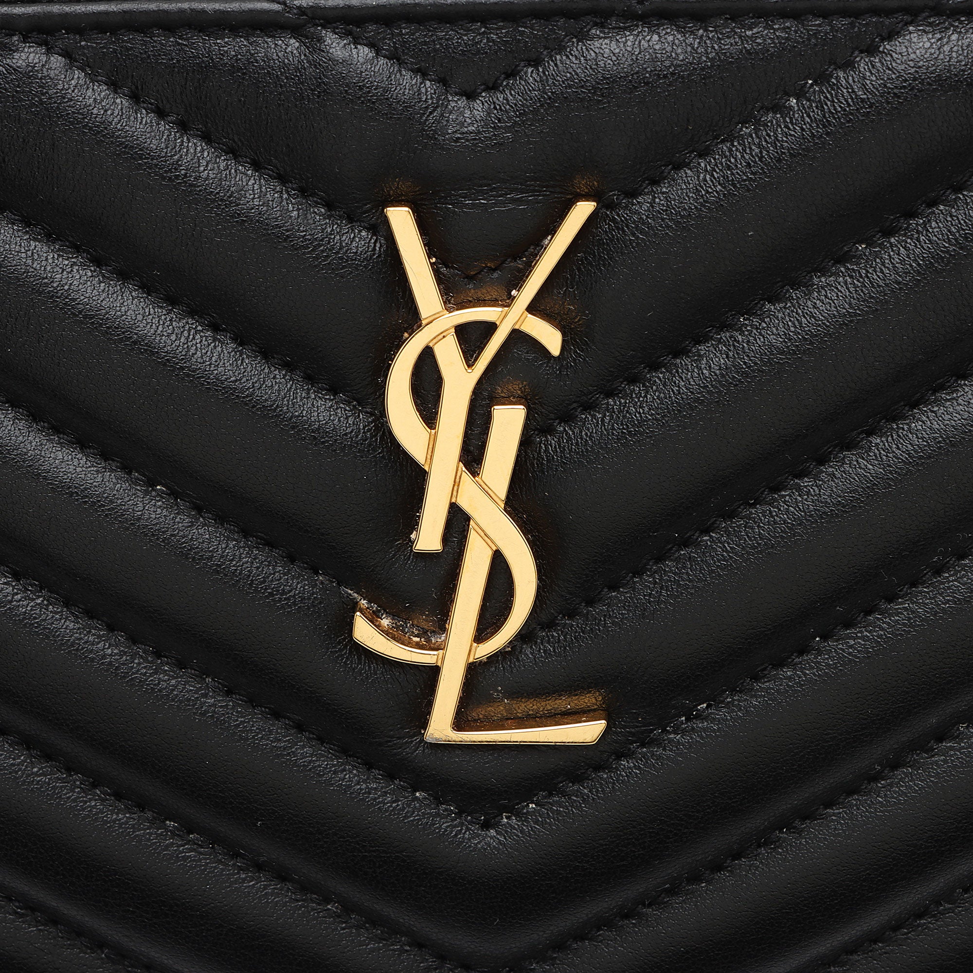 Saint Laurent Matelasse Calfskin Monogram Small Wristlet