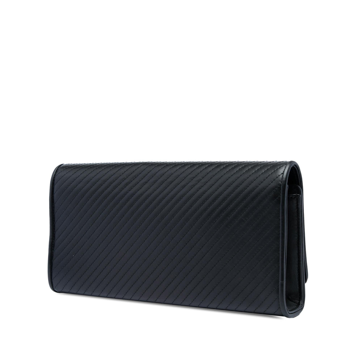 Saint Laurent Matelasse Diagonal Calfskin Monogram Cassandre Clutch