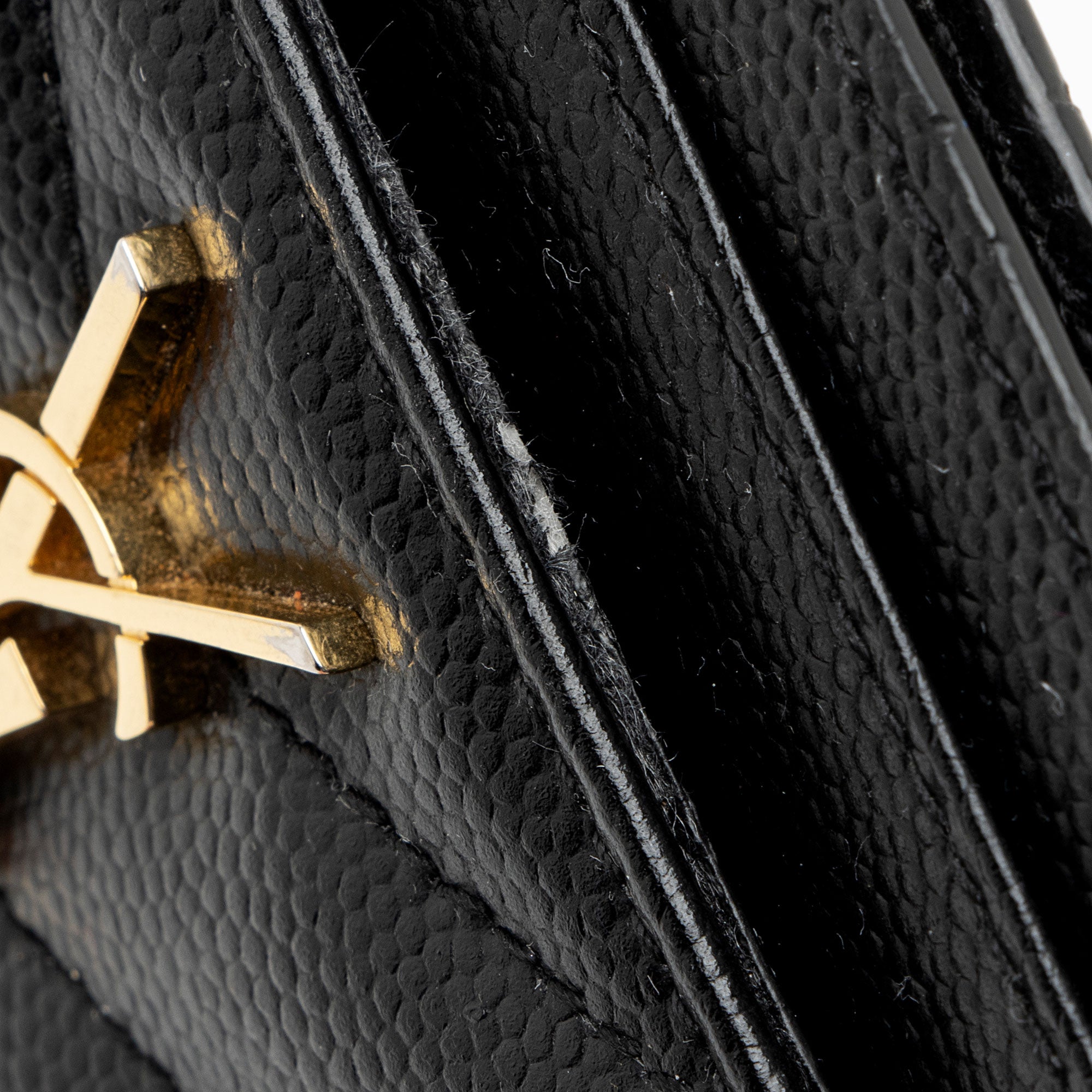Saint Laurent Matelasse Grain de Poudre Monogram Card Case