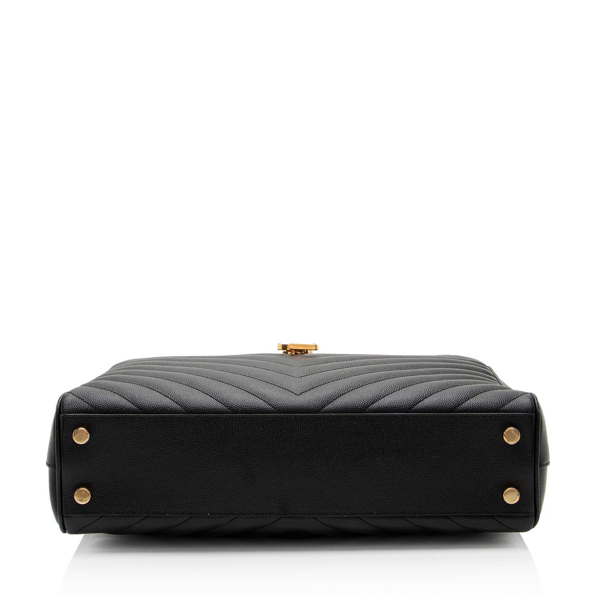 Saint Laurent Matelasse Grain de Poudre Monogram Chain Shopper Tote