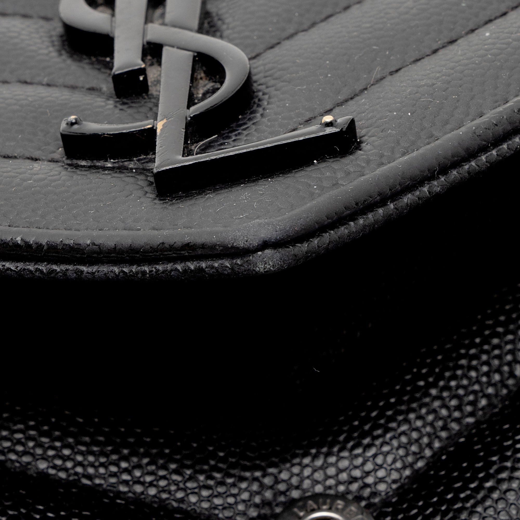 Saint Laurent Matelasse Grain de Poudre Monogram Chain Wallet - FINAL SALE (SHF-3qQ1Kb)