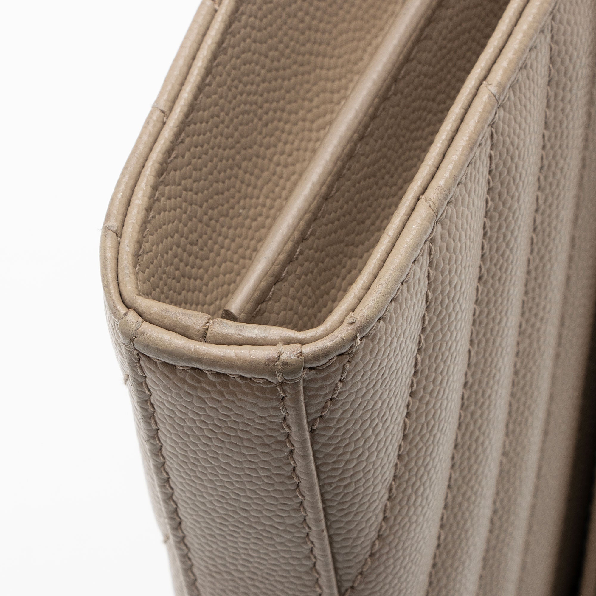 Saint Laurent Matelasse Grain de Poudre Monogram Chain Wallet - FINAL SALE (SHF-Veay8o)