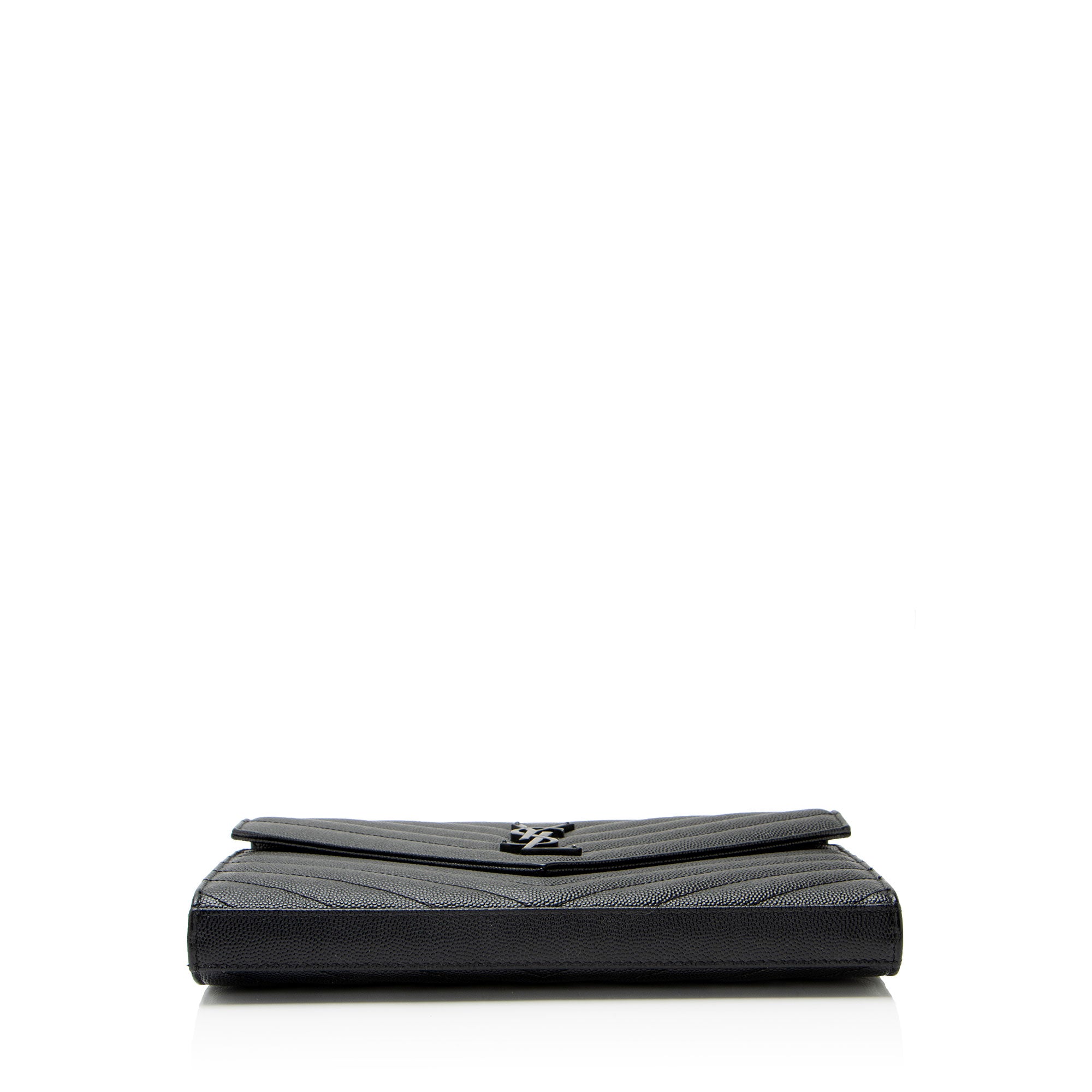 Saint Laurent Matelasse Grain de Poudre Monogram Chain Wallet - FINAL SALE
