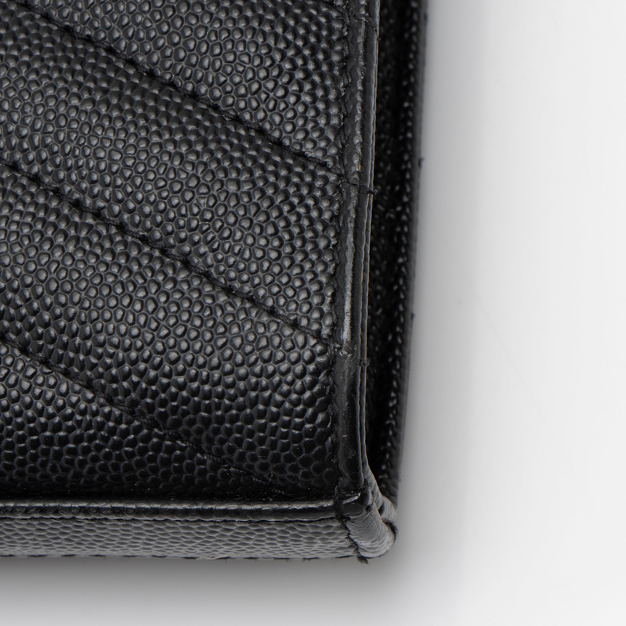 Saint Laurent Matelasse Grain de Poudre Monogram Chain Wallet - FINAL SALE