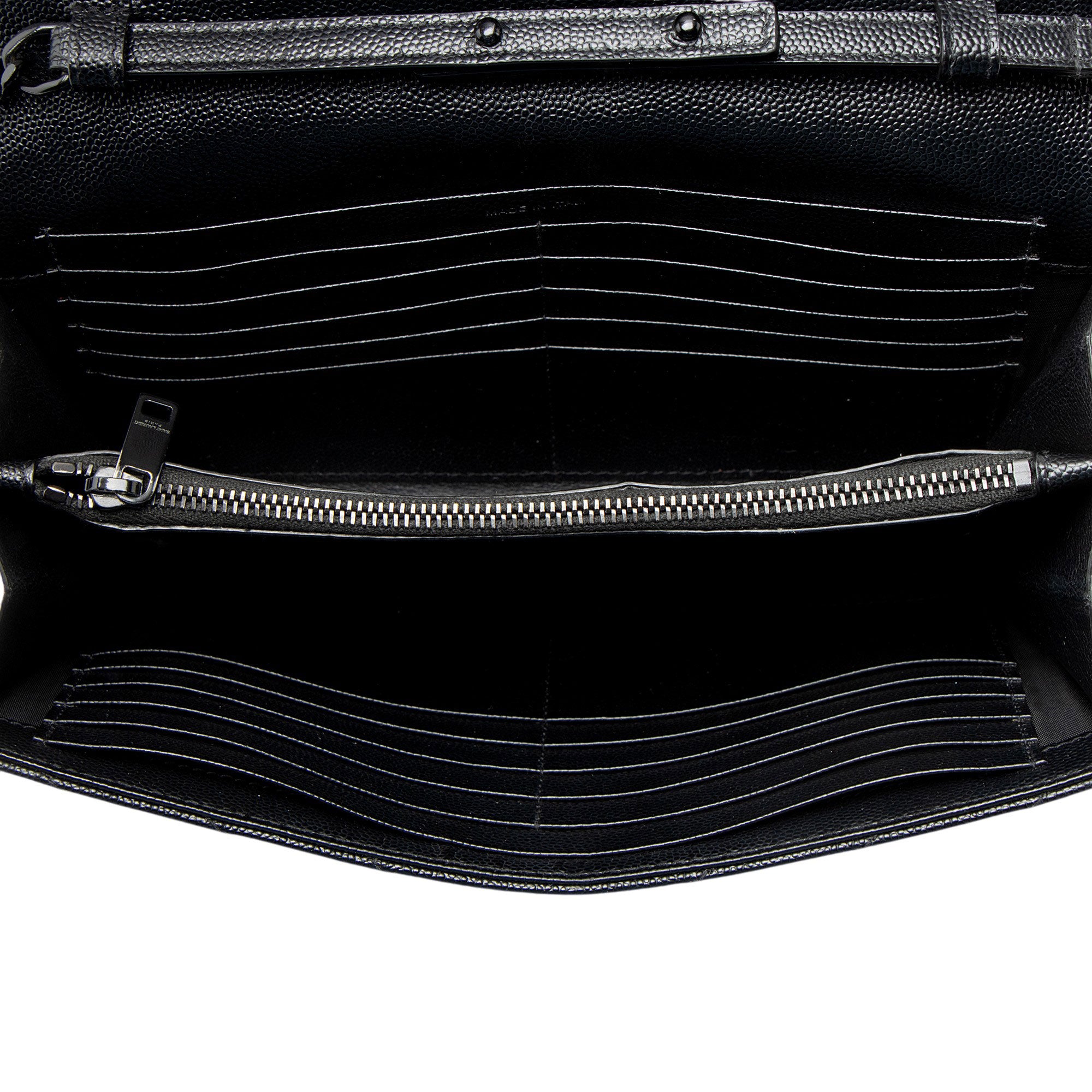 Saint Laurent Matelasse Grain de Poudre Monogram Chain Wallet - FINAL SALE