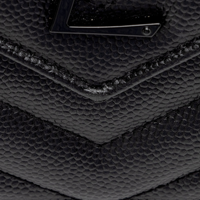 Yves saint laurent grain de poudre matelasse chevron monogram chain clearance wallet black