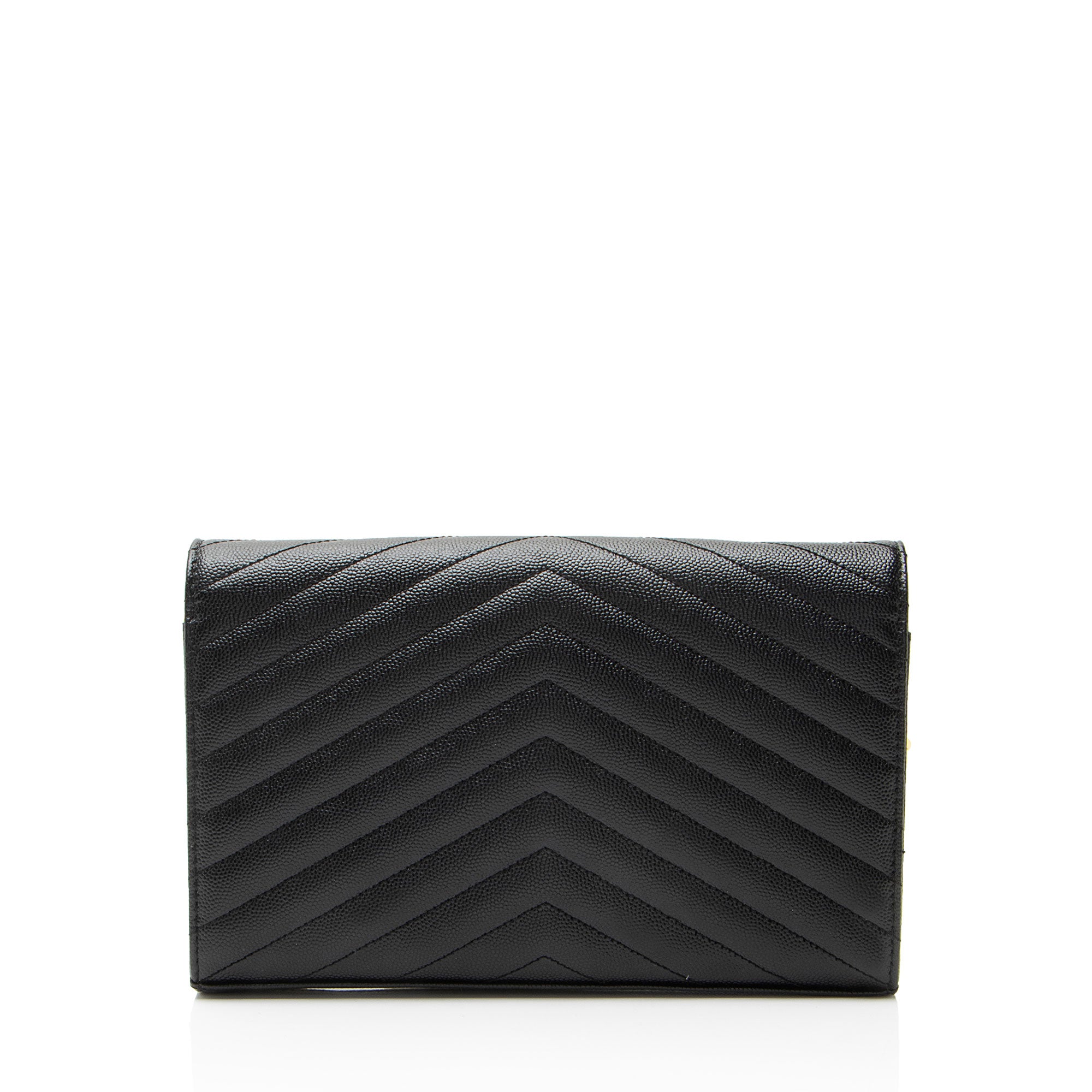 Saint Laurent Matelasse Grain de Poudre Monogram Chain Wallet