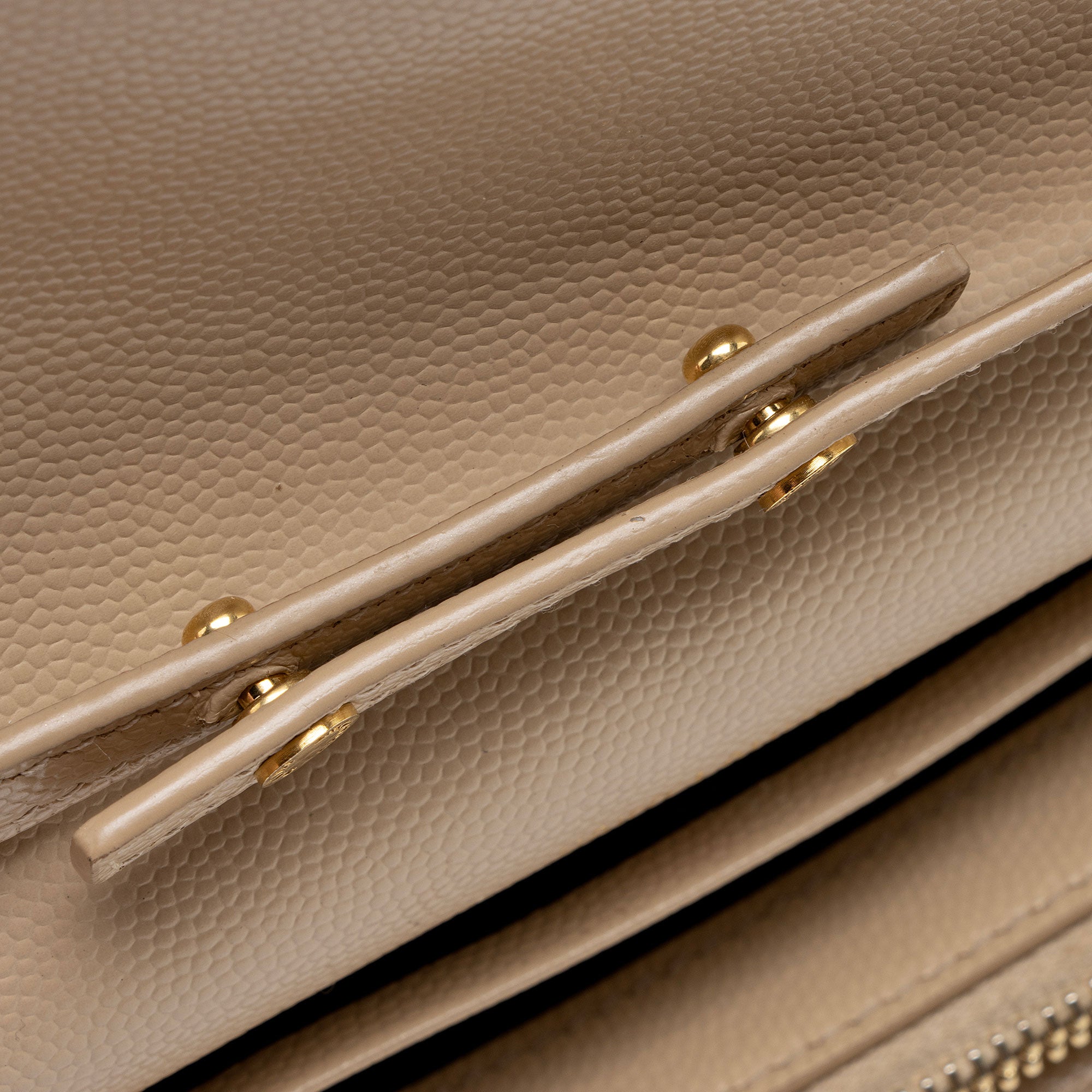 Saint Laurent Matelasse Grain de Poudre Monogram Chain Wallet