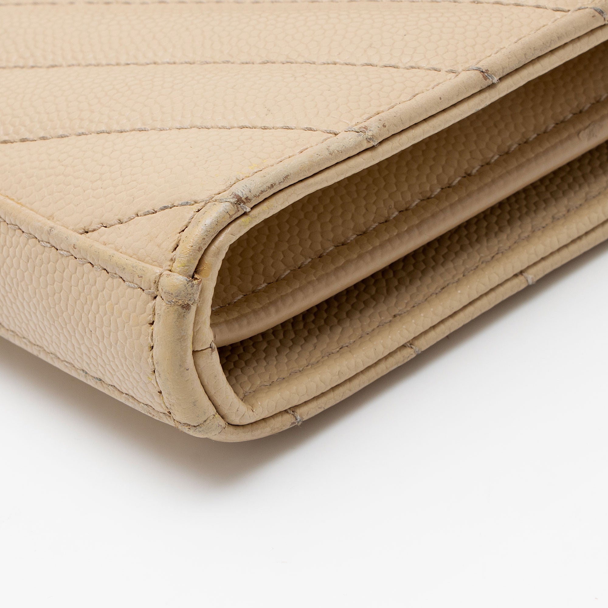 Saint Laurent Matelasse Grain de Poudre Monogram Chain Wallet