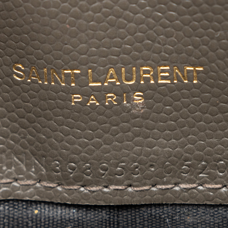 Saint Laurent Matelasse Grain de Poudre Monogram Envelope Chain Wallet (SHF-LtbB65)