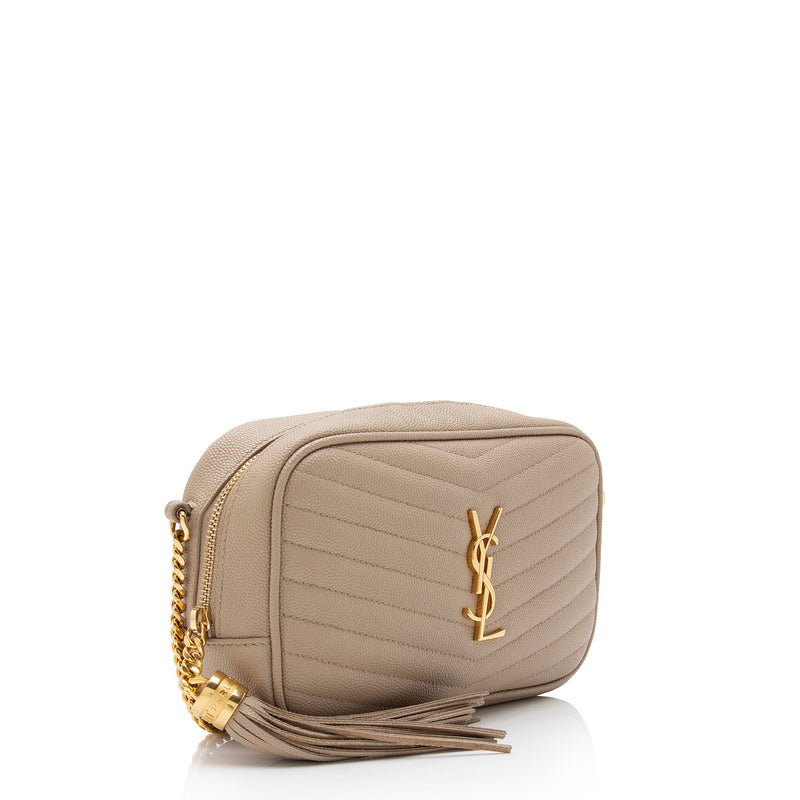 Saint Laurent Lou Mini Ysl Grain De Poudre Camera Crossbody Bag In