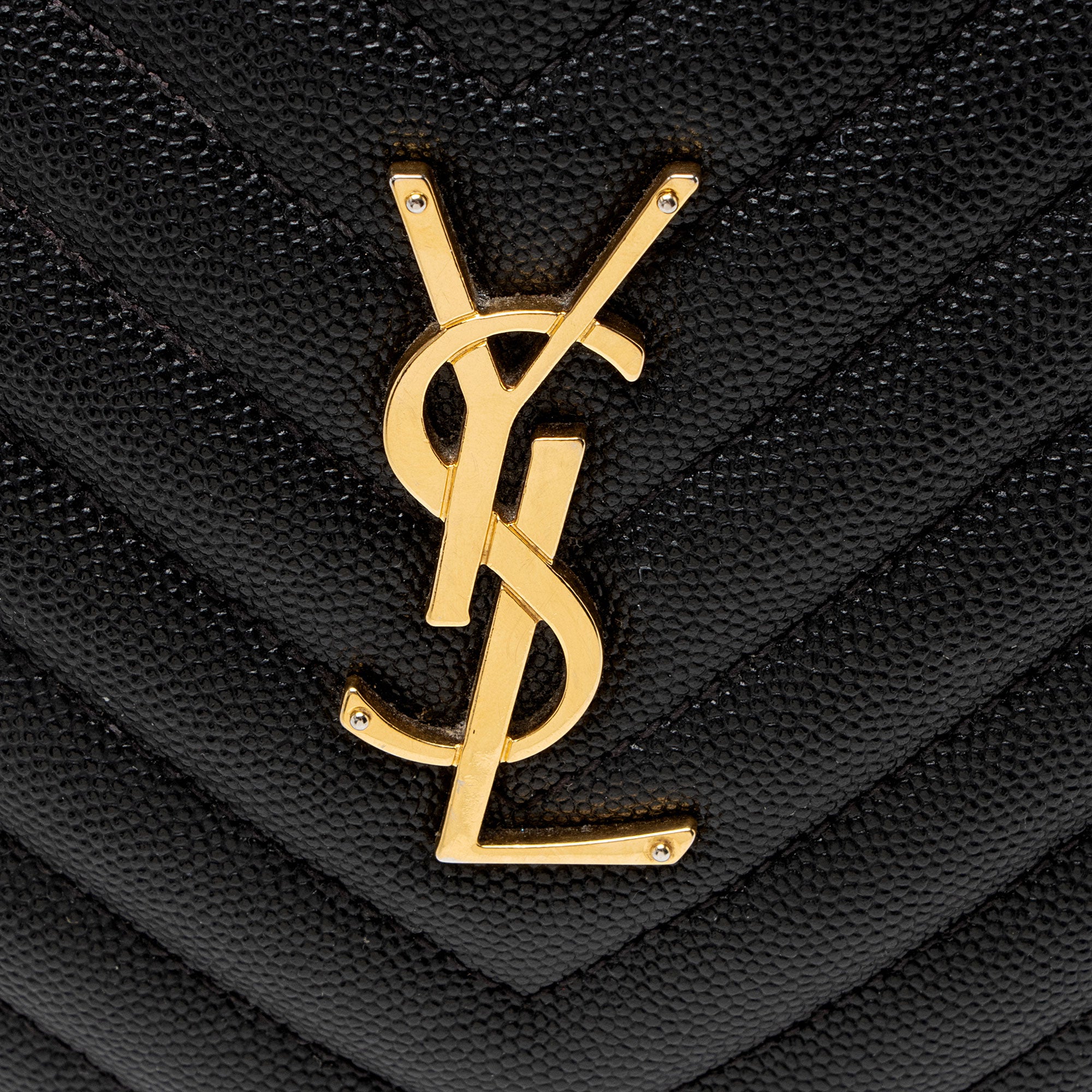 Saint Laurent Matelasse Grain de Poudre Monogram Vinyle Round Camera Bag - FINAL SALE