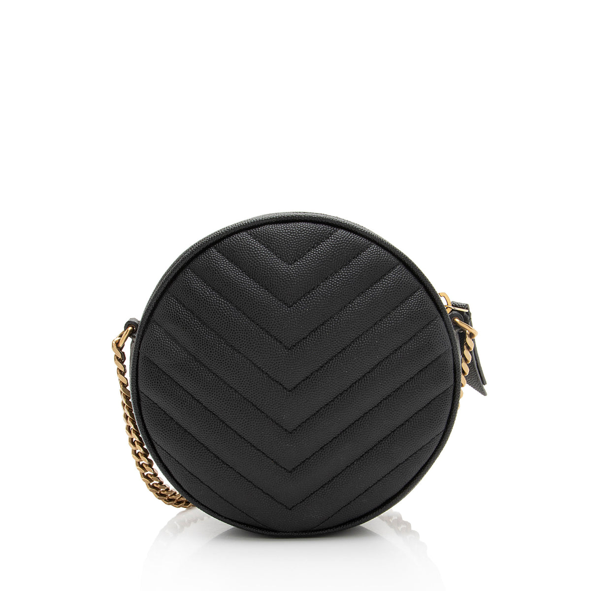 Saint Laurent Matelasse Grain de Poudre Monogram Vinyle Round Camera Bag