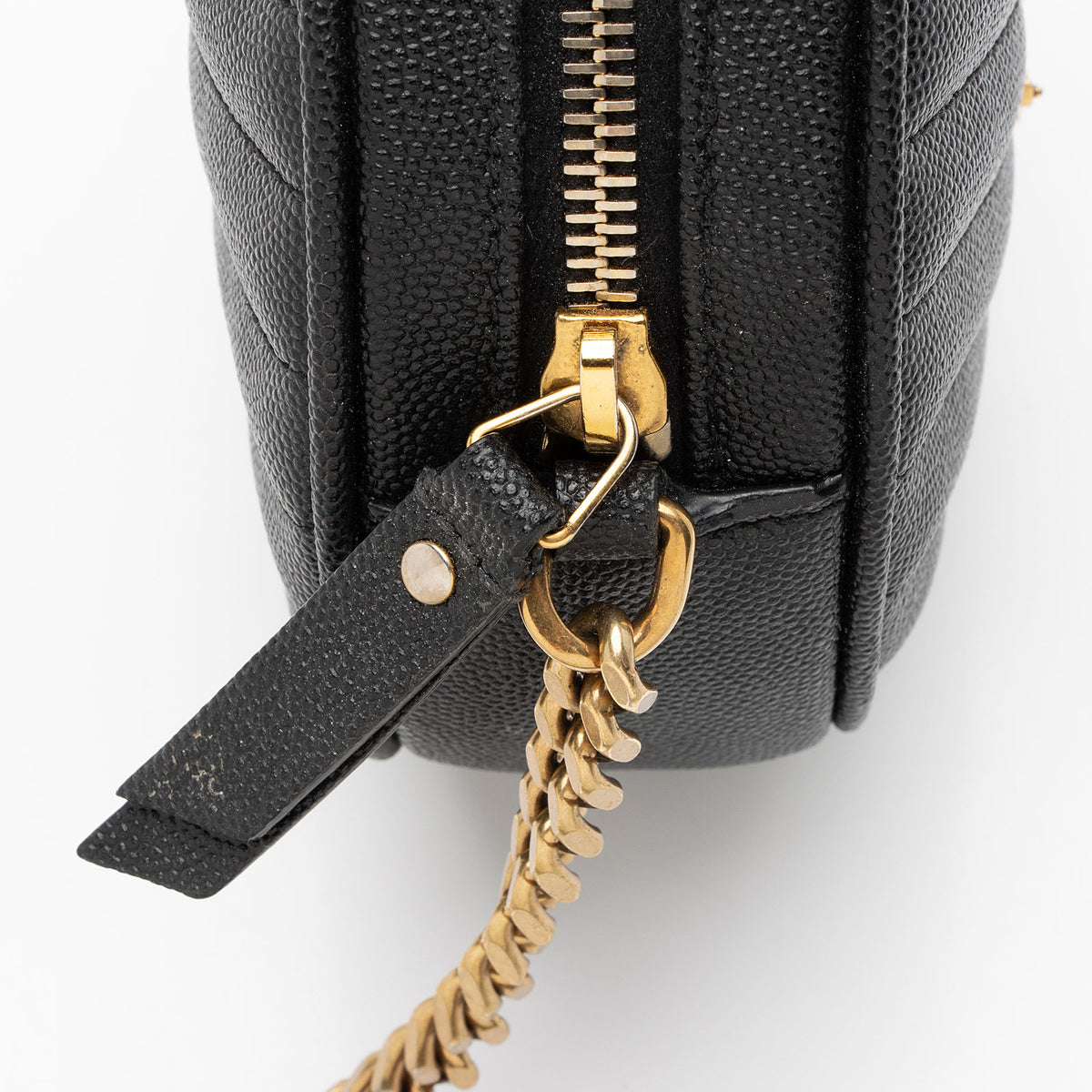 Saint Laurent Matelasse Grain de Poudre Monogram Vinyle Round Camera Bag