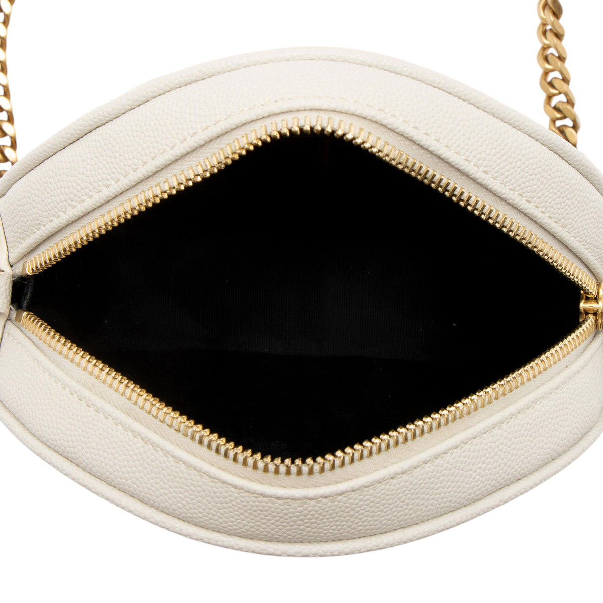 Saint Laurent Matelasse Grain de Poudre Monogram Vinyle Round Camera Bag