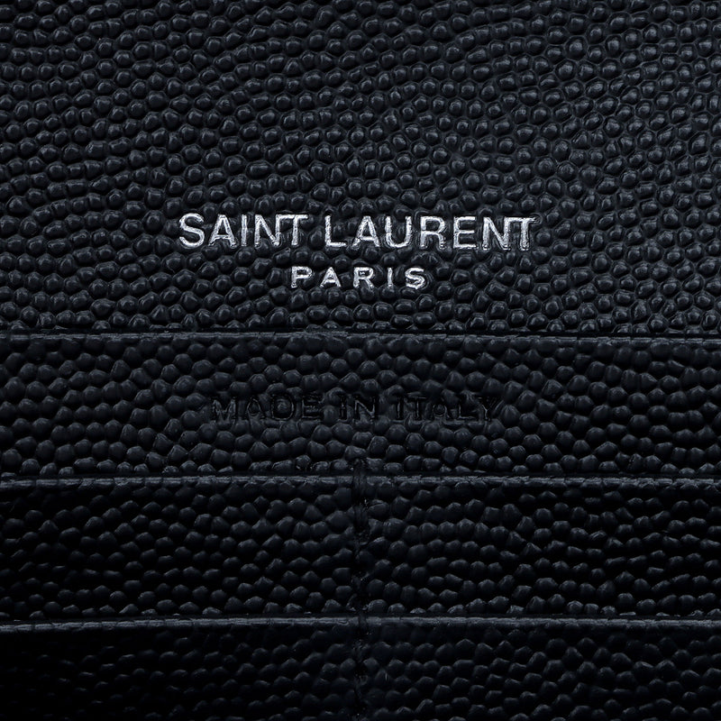 Saint Laurent Matelasse Grain de Poudre Monogram Wallet (SHF-YZtdVY)