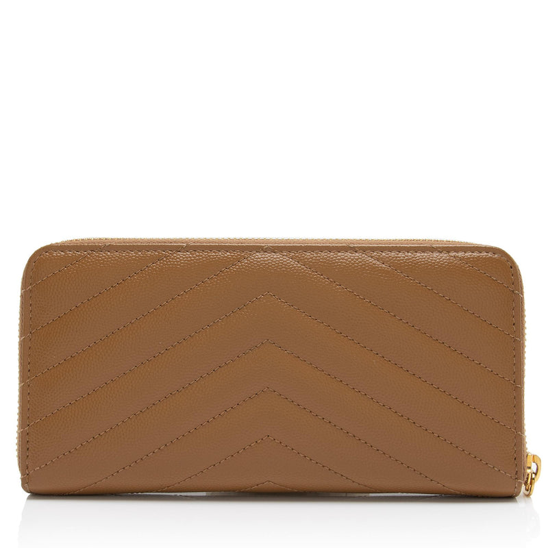 Zipped coin purse in grain de poudre embossed leather
