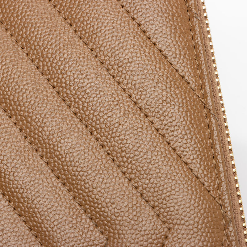 cassandre matelassé compact zip around wallet in grain de poudre embossed  leather