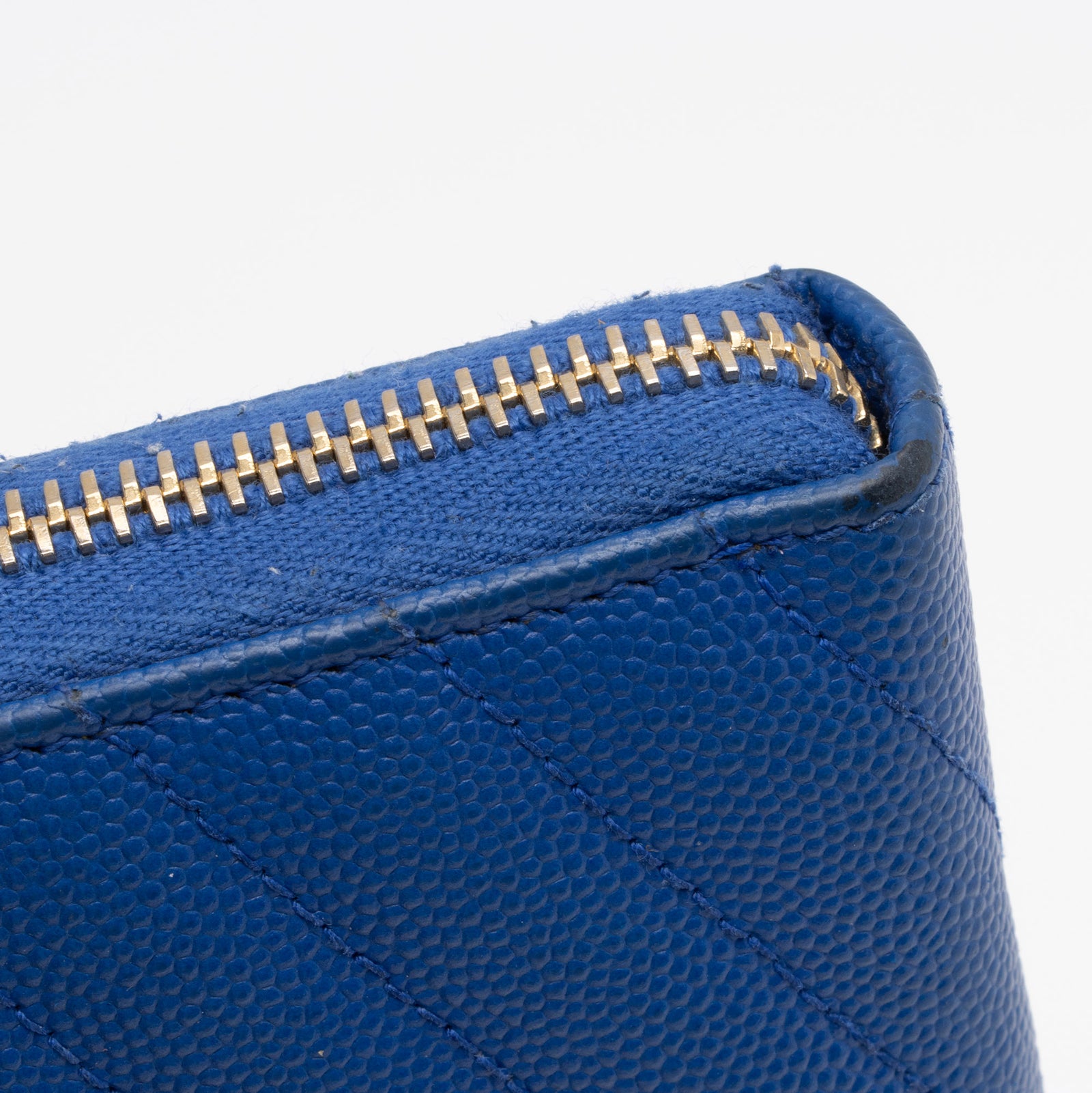 Saint Laurent Matelasse Grain de Poudre Monogram Zip Around Wallet SH LuxeDH
