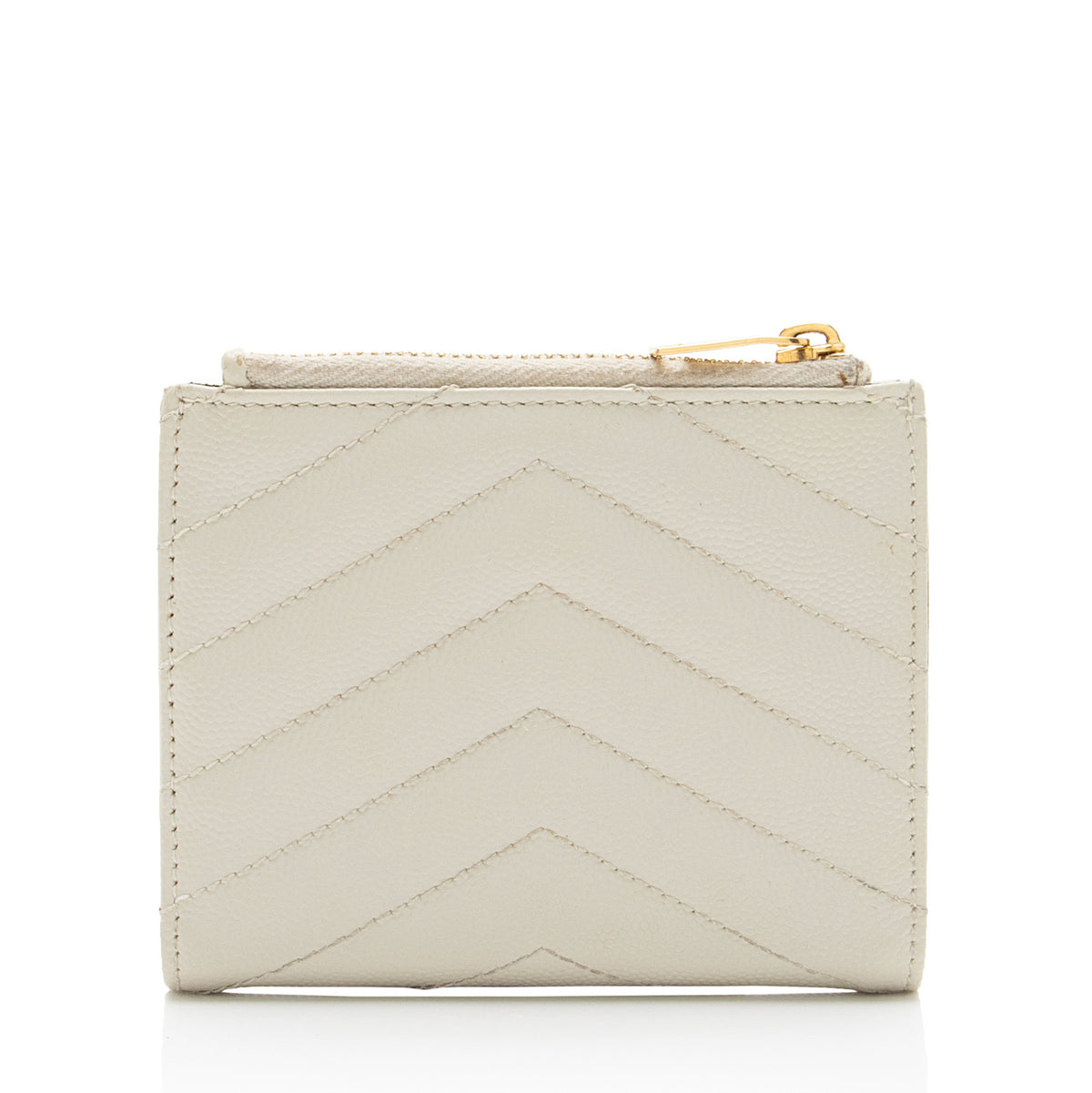Saint Laurent Matelasse Grain de Poudre Monogram Zipper Card Case