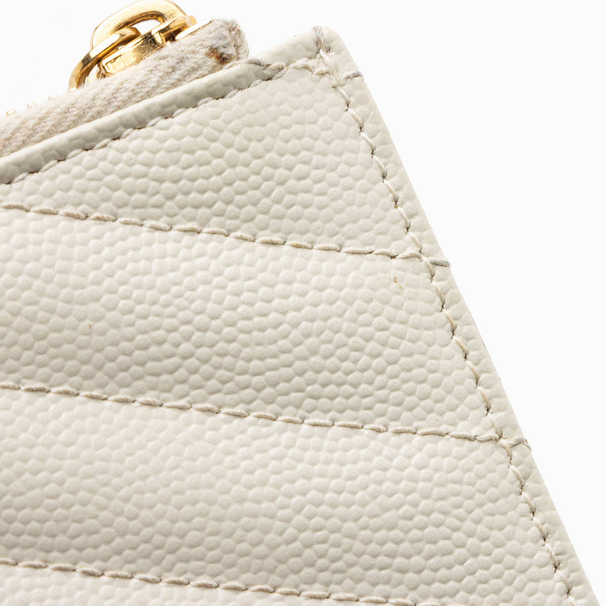 Saint Laurent Matelasse Grain de Poudre Monogram Zipper Card Case
