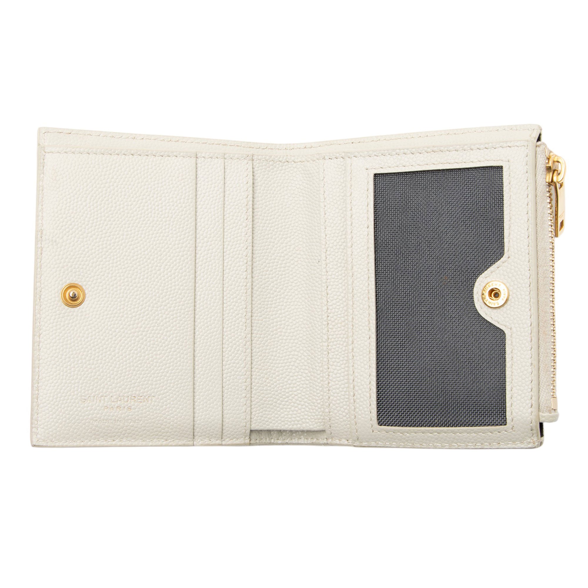 Saint Laurent Matelasse Grain de Poudre Monogram Zipper Card Case