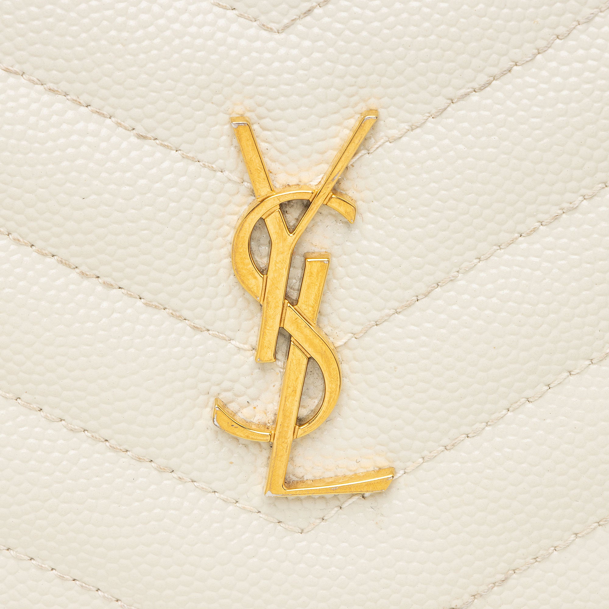 Saint Laurent Matelasse Grain de Poudre Monogram Zipper Card Case