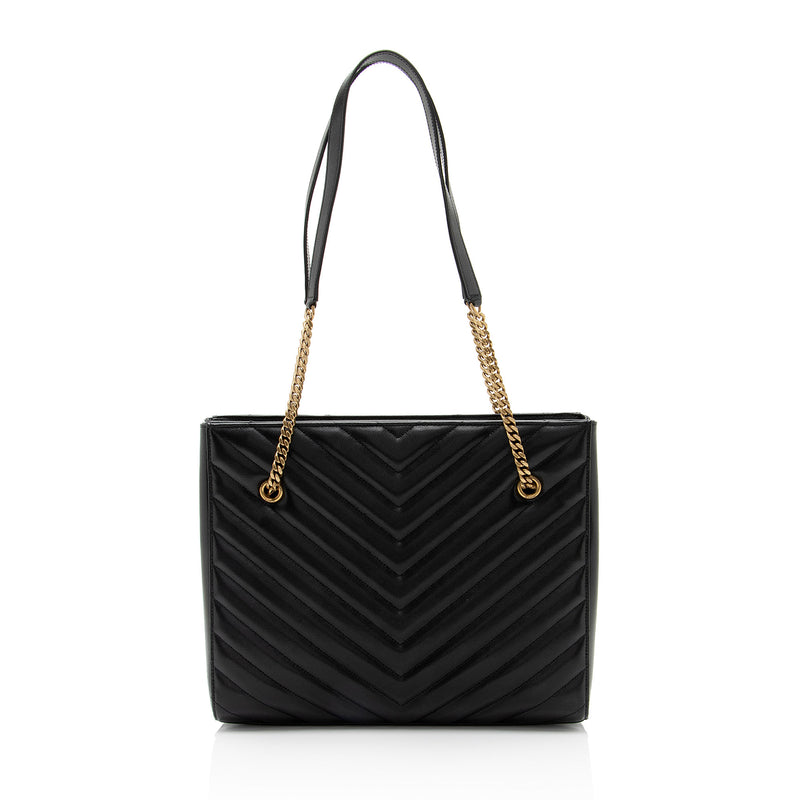 Saint Laurent Matelasse Chevron Grain de Poudre Tribeca Medium Tote (SHF-OUYeug)