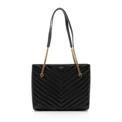 Saint Laurent Matelasse Chevron Grain de Poudre Tribeca Medium Tote (SHF-OUYeug)