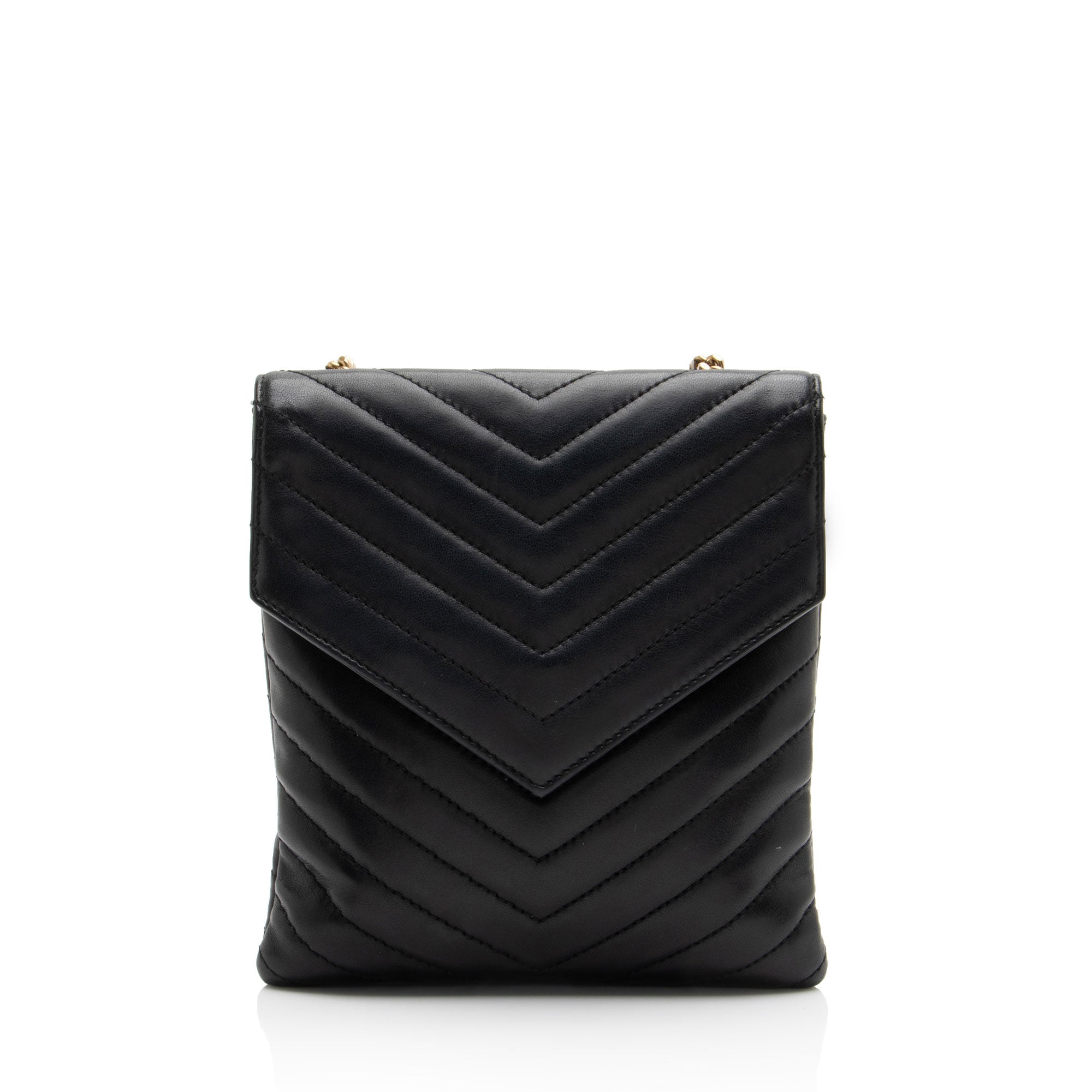 Saint Laurent Matelasse Lambskin Monogram Small Double Flap Bag