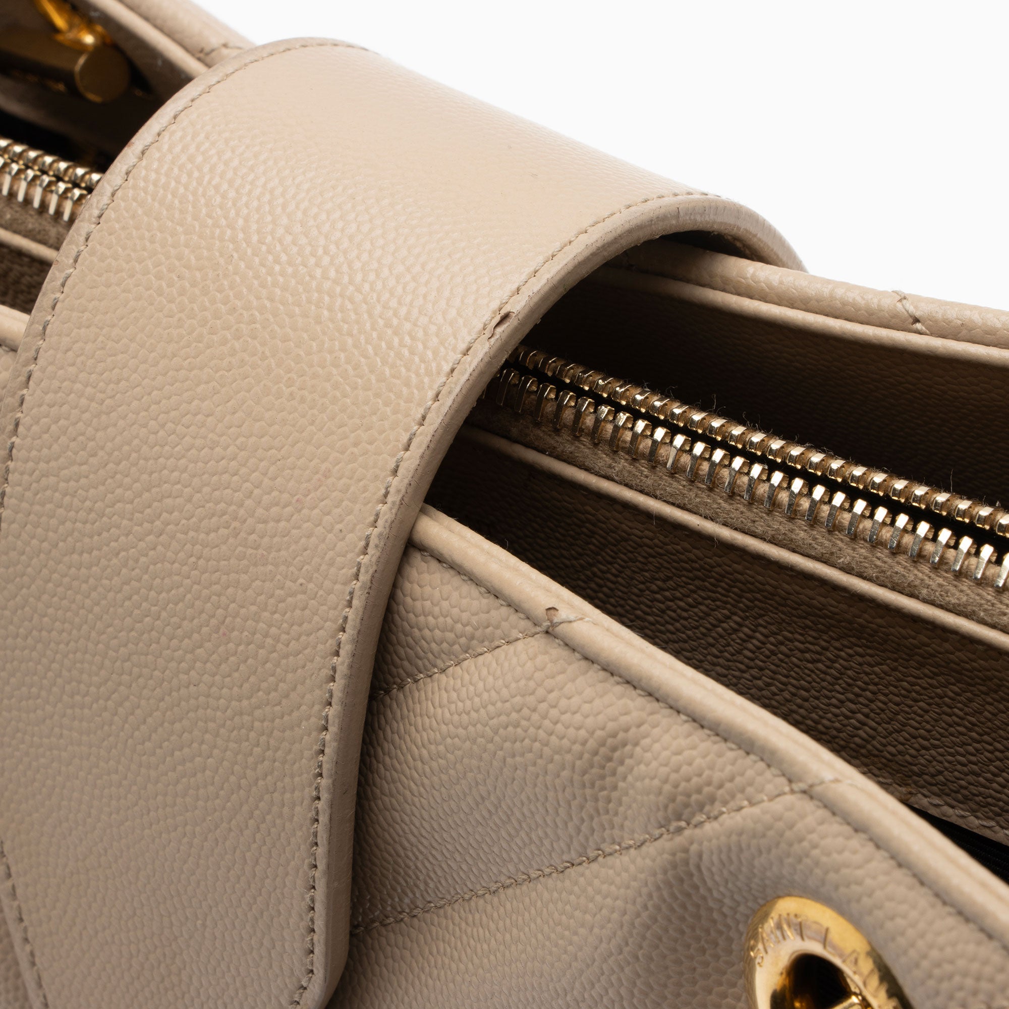 Saint Laurent Matelasse Grain de Poudre Monogram Chain Shopper Tote (SHF-bgDHik)