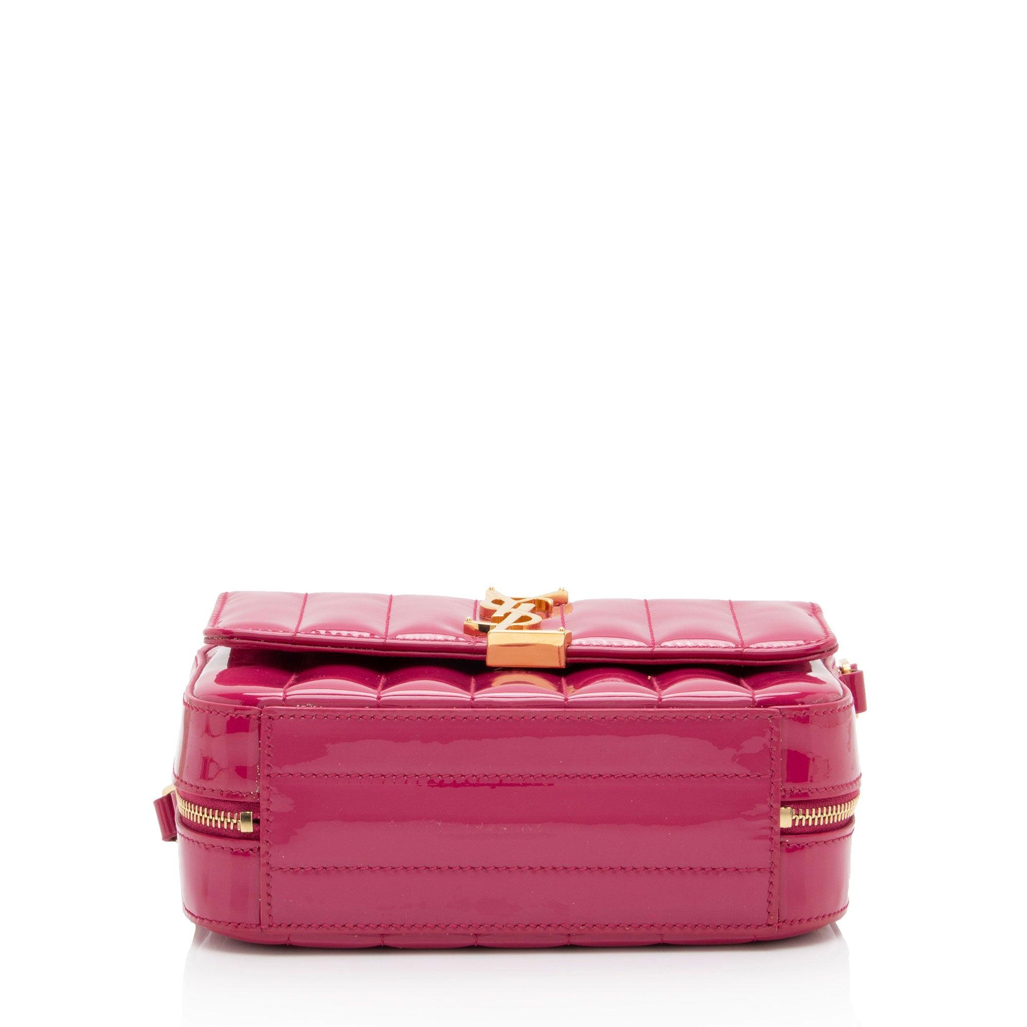 Saint Laurent Matelasse Patent Lambskin Monogram Vicky Camera Bag